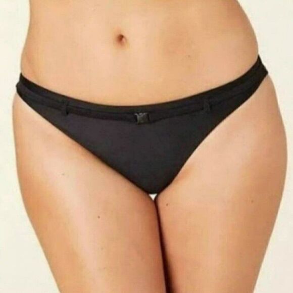 Andie Other - Andie Swim Bikini Bottom The Riviera Belted Black Casual Neutral Classic